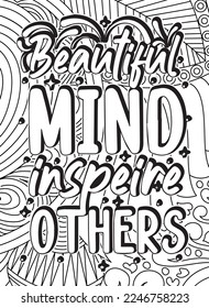 Motivational Quotes Coloring Page, Inspirational Quotes Coloring Page design, Quotes line art design