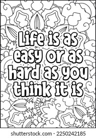 Motivational quotes coloring page. Inspirational quotes coloring page. Affirmative quotes coloring page. Positive quotes coloring page. Good vibes. Motivational swear word. Motivational typography.