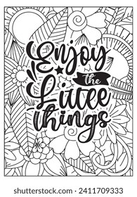 Motivational quotes coloring page. Inspirational quotes coloring page. Affirmative quotes coloring page. Coloring Page For Adult.