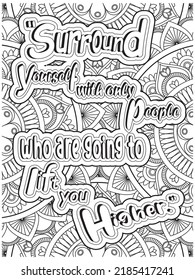 motivational quotes coloring page with mandala background.