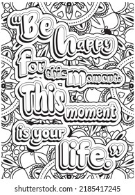 motivational quotes coloring page with mandala background.