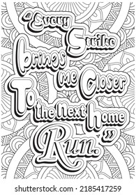 motivational quotes coloring page with mandala background.