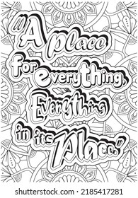 motivational quotes coloring page with mandala background.