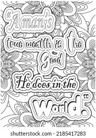 motivational quotes coloring page with mandala background.