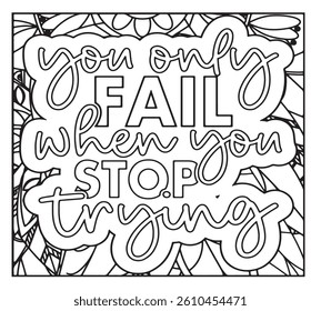 Motivational Quotes Coloring Pages For Adutls