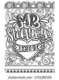 motivational quotes coloring pages design .inspirational words coloring book pages design.valentine's day coloring book design