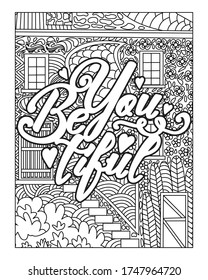 motivational quotes coloring pages design .inspirational words coloring book pages design.Positive Quotes design.
