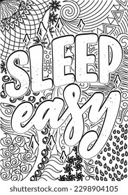 motivational quotes coloring pages design. Sleeping words coloring book pages design.  Adult Coloring page design, anxiety relief coloring book for adults. 