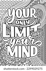 motivational quotes coloring pages design. yourself words coloring book pages design.  Adult Coloring page design, anxiety relief coloring book for adults. 