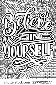 motivational quotes coloring pages design. yourself words coloring book pages design.  Adult Coloring page design, anxiety relief coloring book for adults. 