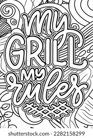 motivational quotes coloring pages design.inspirational words coloring book pages design. BBQ Quotes Design page,  Adult Coloring page design, anxiety relief coloring book for adults