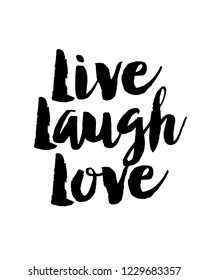 Motivational quotes design vector in brush typography lettering design vector for live laugh love