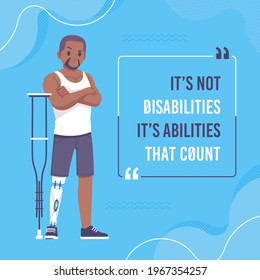 motivational quotes with disabilities character illustration