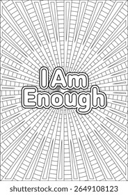 Página De Cores I Am Enough Motivational Quotes Para Adult Vetor