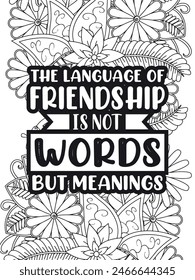 Motivational Quotes Flower Coloring Page Beautiful black and white illustration for adult coloring book