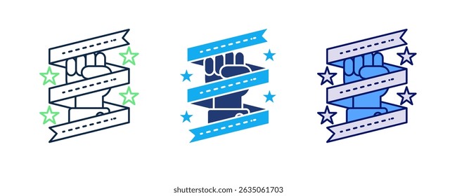Motivational Quotes icon represented by Motivational Quotes icon Blue, Dualline, Dualtone style.