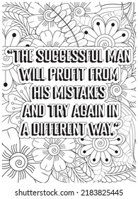 motivational quotes .inspirational words coloring book pages design.