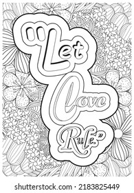 motivational quotes .inspirational words coloring book pages design.