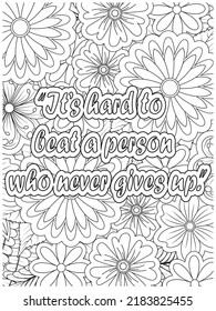 motivational quotes .inspirational words coloring book pages design.