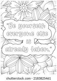 motivational quotes .inspirational words coloring book pages design.