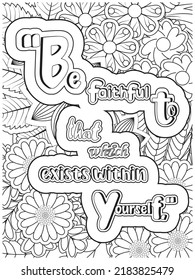 motivational quotes .inspirational words coloring book pages design.