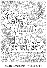 motivational quotes .inspirational words coloring book pages design.