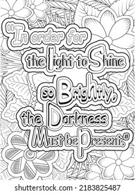 motivational quotes .inspirational words coloring book pages design.