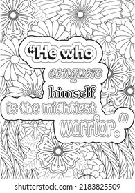 motivational quotes .inspirational words coloring book pages design.