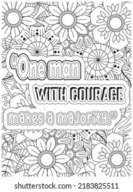 motivational quotes .inspirational words coloring book pages design.