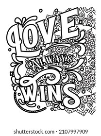 Motivational quotes lettering coloring page, inspirational quotes coloring book page design, coloring page design.