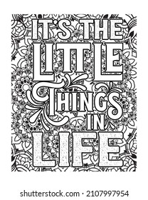 Motivational quotes lettering coloring page, inspirational quotes coloring book page design, coloring page design.