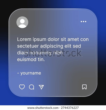 Motivational quotes post template. dark gradient with liquid glass style.