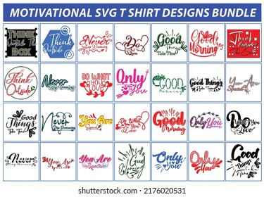 Motivational quotes t shirt designs , sticker and logo template bundle