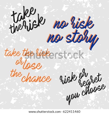 Motivational Quotes Take Risk Stock Vector (Royalty Free) 622411460