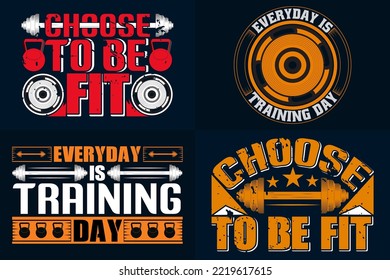 motivational quotes for workout T-shirt Design, Gym-Fitness T-shirt Design Bundle
