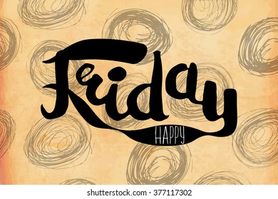 Motivational retro poster with a lettering with a quote about the weekend and happy Friday. Vector illustration