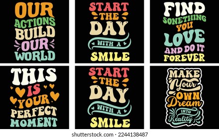 Motivational Saying T-shirt Design Bundle. Motivational Saying Vector Graphics. Motivational Typography t-shirt design