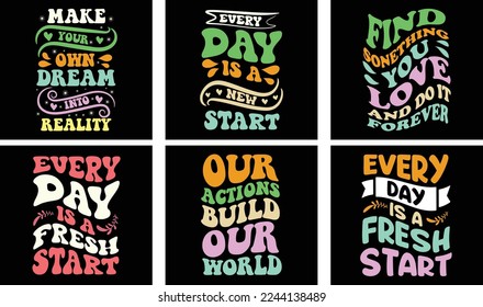 Motivational Saying T-shirt Design Bundle. Motivational Saying Vector Graphics. Motivational Typography t-shirt design