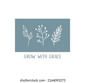 Motivational Slogan, Inspirational Quote, Cute Leaves, Vector Design for Fashion and Poster Prints, Card, Sticker, Wall Art, Positive Quote, Botanical, Leaf, Simple Design