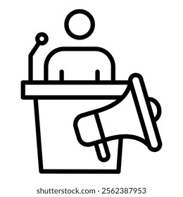 Motivational Speaker Icon Element For Design