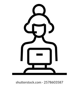 Motivational speaker icon outline vector. Seminar presentation. Person conference