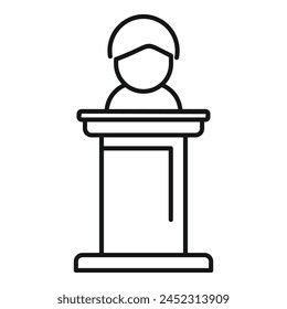 Motivational speaker speech icon outline vector. Professional audience. Training job