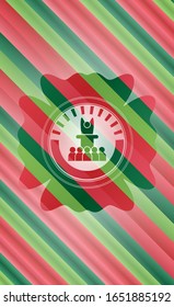 motivational speech icon inside christmas colors emblem.