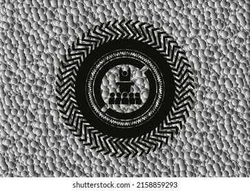 Motivationssprachsymbol in dunklem Emblem mit Blasenhintergrund. Retro. Vektorgrafik. Detaillierte Angaben. 