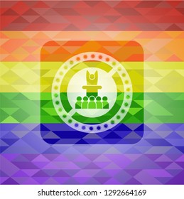 motivational speech icon inside lgbt colors emblem 