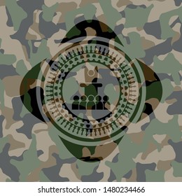 motivational speech icon on camo pattern