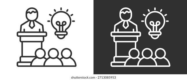 Motivational Speech Icon Set Vector Collection Isolated In Black And White