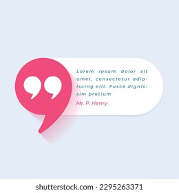 motivational speech or message box template design vector