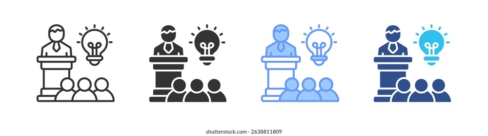 Motivational Speech Multi Style Icon Set Vector