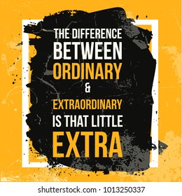 Motivational square template with typography quotation about extraordinary